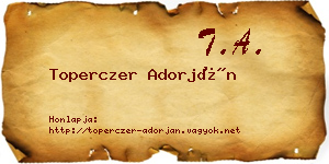 Toperczer Adorján névjegykártya